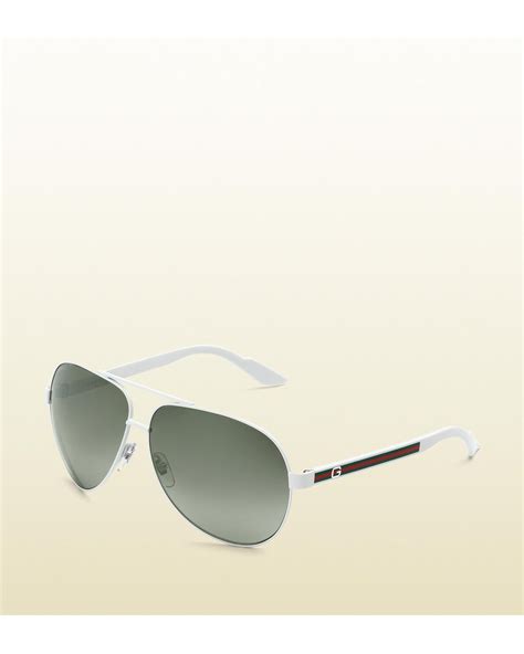 white gucci aviator sunglasses|gucci sunglasses men aviator.